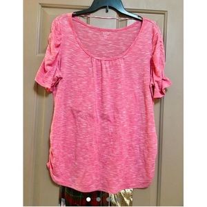 Pink Ruffle Cap Sleeve 2X Top